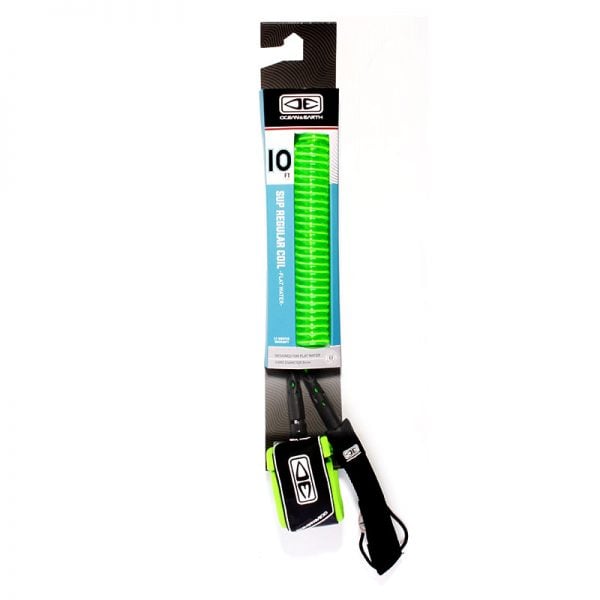 Ocean & Earth Regular 10'0 SUP Coiled Leash in Lime