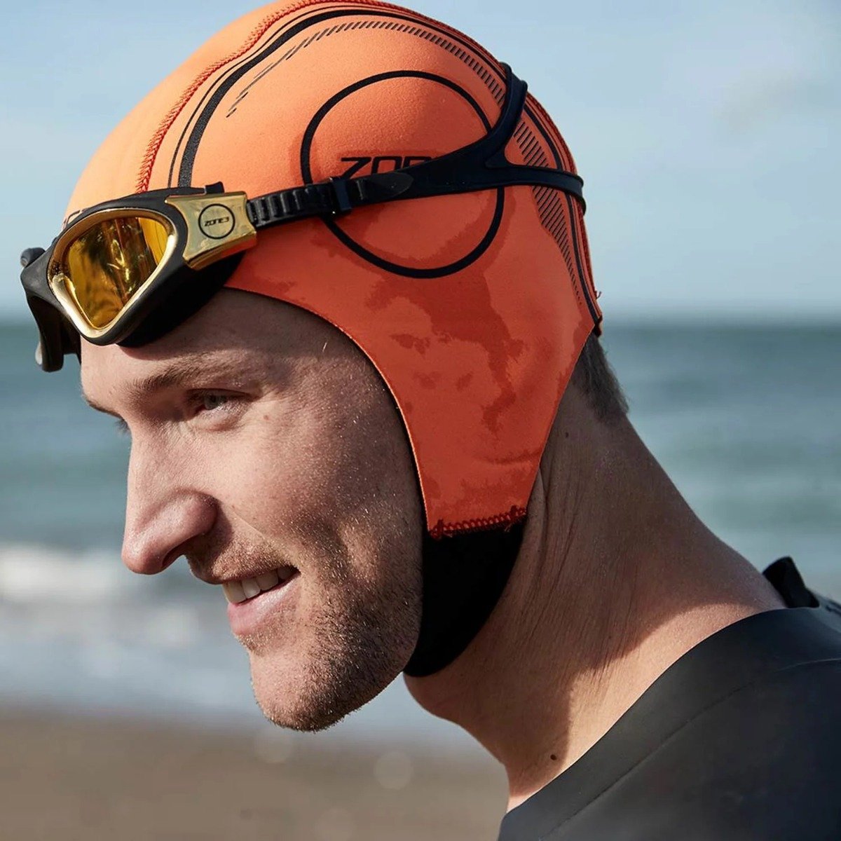 ZONE3 Neoprene Swim Cap - Hi Vis Orange