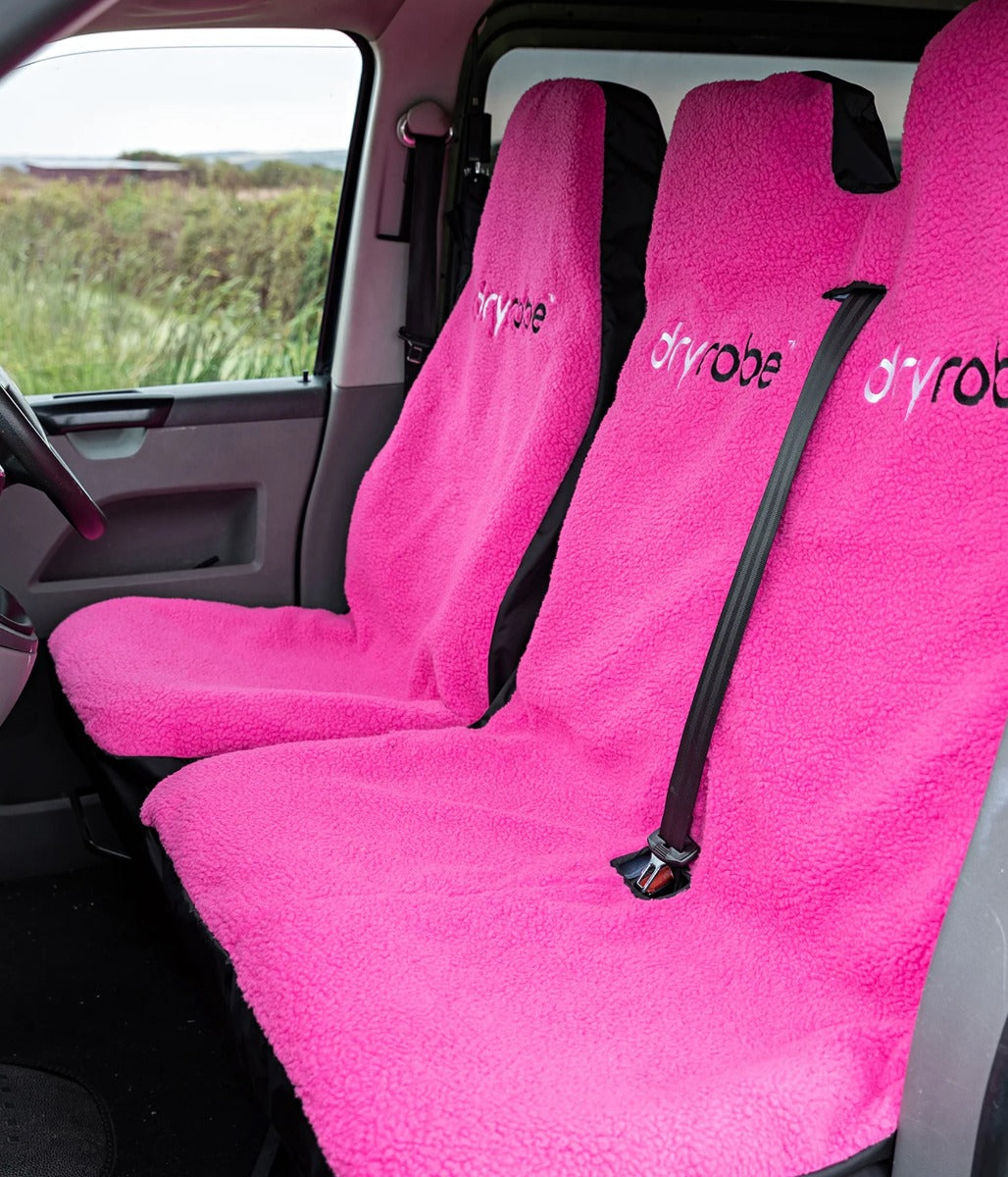 Dryrobe Water-Repellent Single Car Seat Cover - Black/Pink