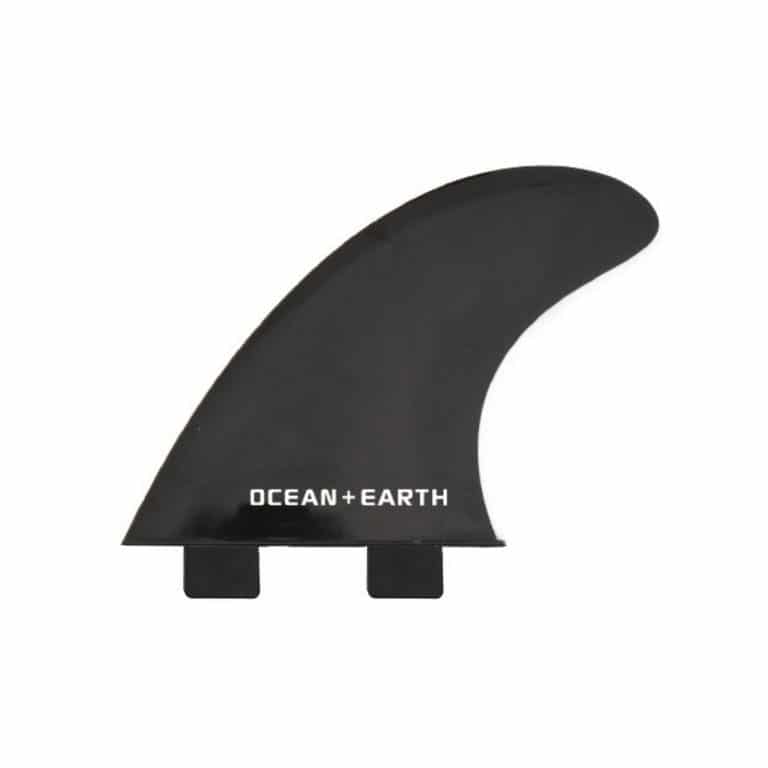 Ocean and Earth Polycarbonate Surfboard Twin Tab Fin Set - Black - Full View