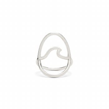 Pura Vida Silver Wave Ring - Large - Full View