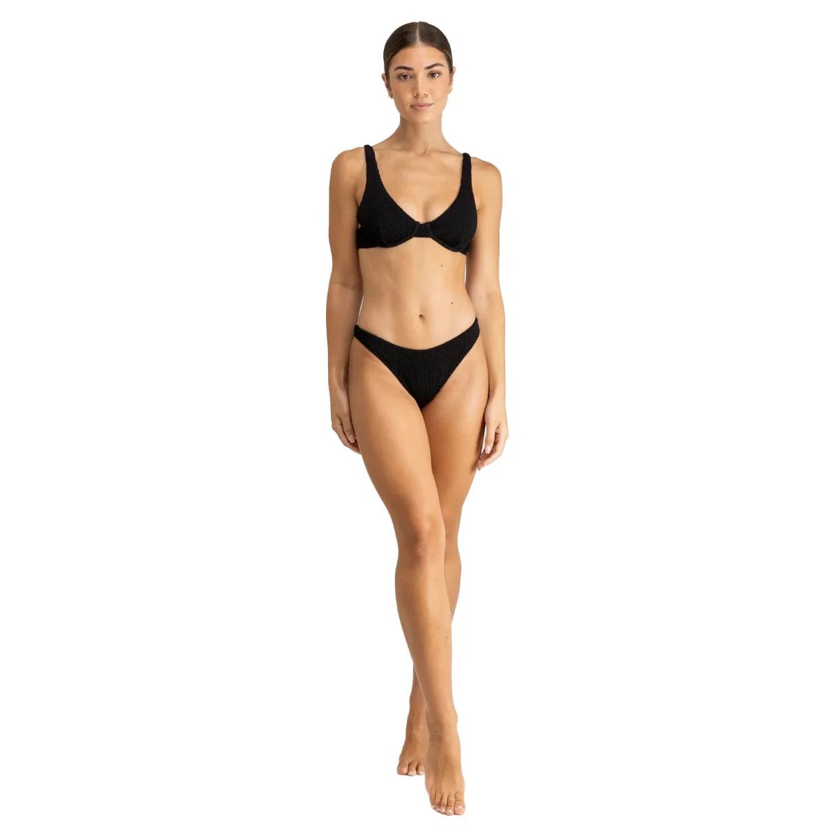 Rhythm Wave Break Underwire Bikini Top - Black