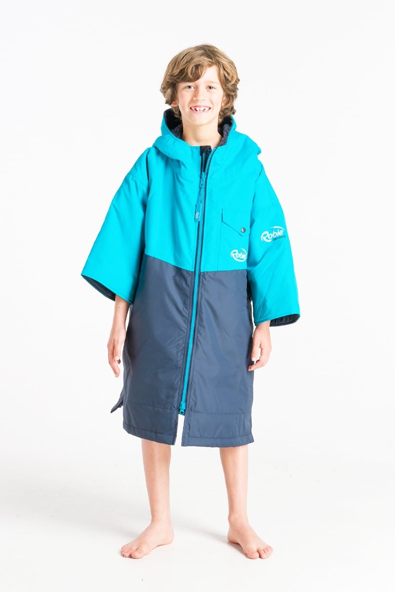 Robie Dry-Series Junior Recycled Short Sleeve Changing Robe - India Ink /Blue - Full View