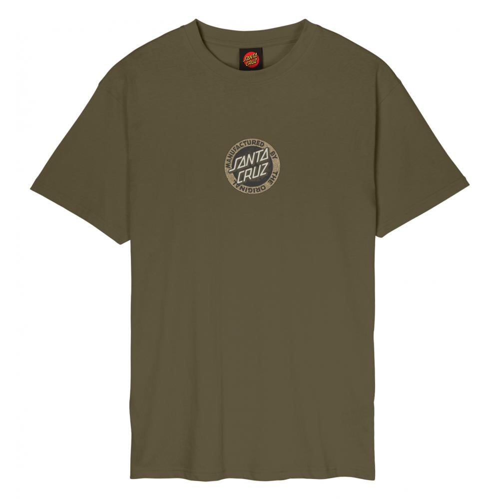 Santa Cruz Carved MFG Front T-Shirt in Uniform Green
