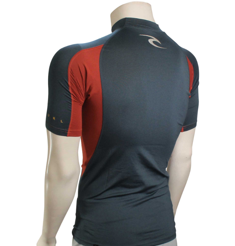 Rip Curl Waves Mens Short Sleeve Rash Vest - Navy Marle
