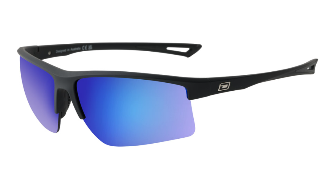 Dirty Dog Hyper Polarised Sunglasses - Satin Black/Blue Mirror