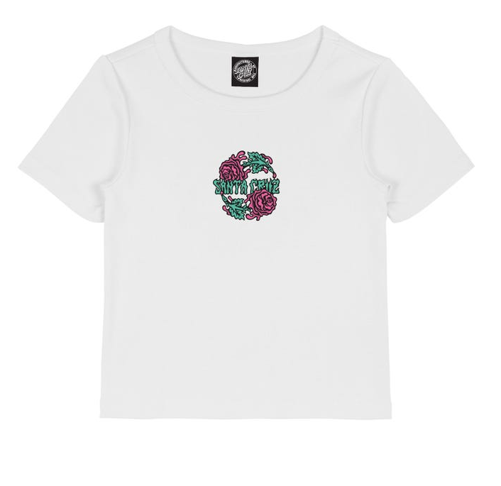 Santa Cruz Dressen Rose Crew Two Front Womens T-Shirt - White