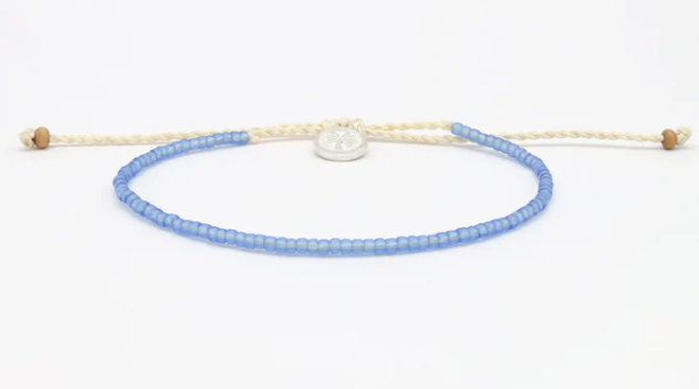 Pineapple Island Ka'anapali Frosted Glass Beaded Anklet - Blue