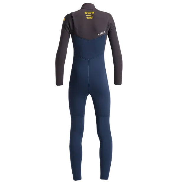 C-Skins NuWave Session 4/3mm Junior Chest Zip Wetsuit 2025 - Bluestone/Meteor X/ Saffron