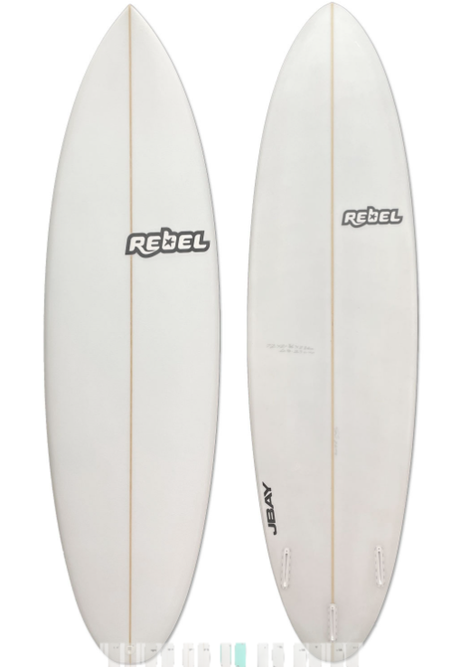 Rebel AP1000 Round Tail Standard Dimension Surfboard - White