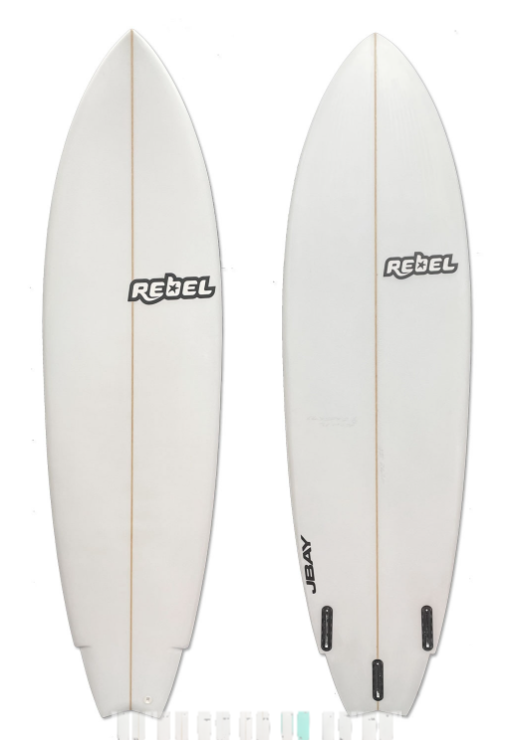 Rebel Stinger Short Board - White