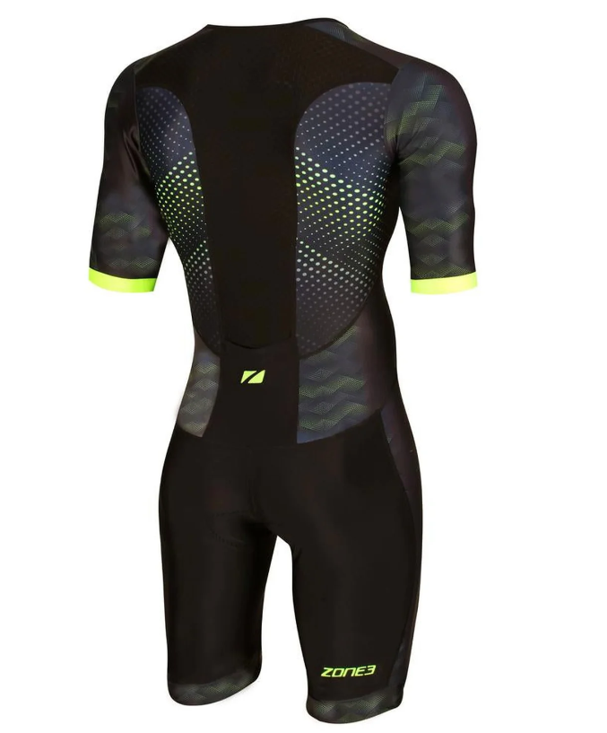 ZONE3 Revolution Men's Short Sleeve Trisuit -Black/Green