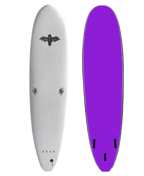 Drag Coffin FCS Thruster Softboard - White/Purple