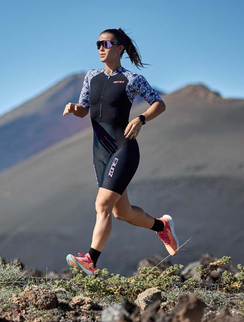ZONE3 Lava Women's Short Sleeve Trisuit - Black/Khaki