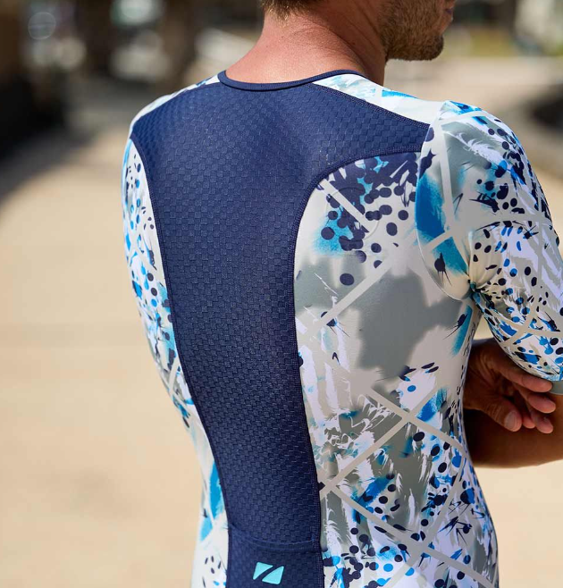 ZONE 3 Activate+ Revolution II Men's Short Sleeve Trisuit - Navy/Sand