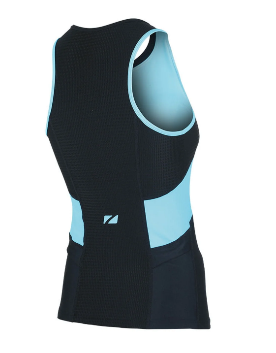 ZONE3 Activate Women's Tri Top - Black/Turquoise