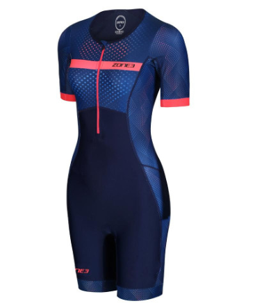 Zone 3 Revolution Womens Short Sleeve Trisuit - Navy/Pink