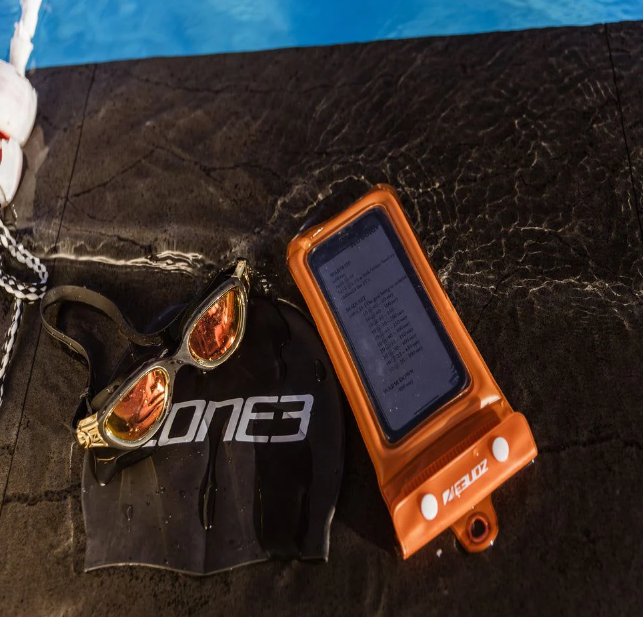 ZONE3 Waterproof Phone Pouch - Transparent/Orange