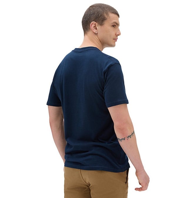 Vans Left Chest Logo Men's Tee - Navy White