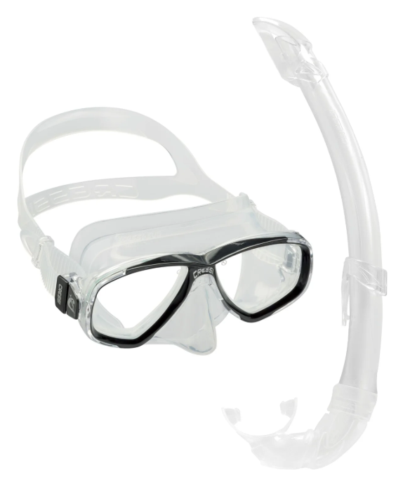 Cressi Perla/Mexico Mask and Snorkel - Black/Clear