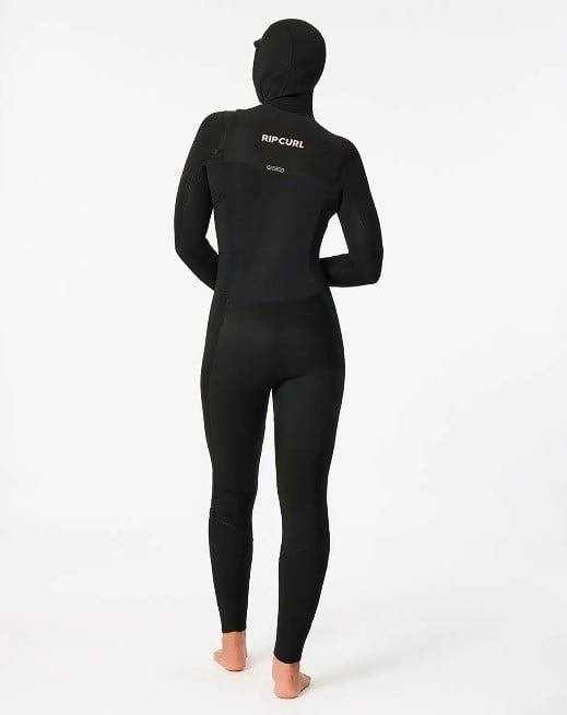 Rip Curl Dawn Patrol 5/4mm Women's Chest Zip Hooded Wetsuit 2025 - Black