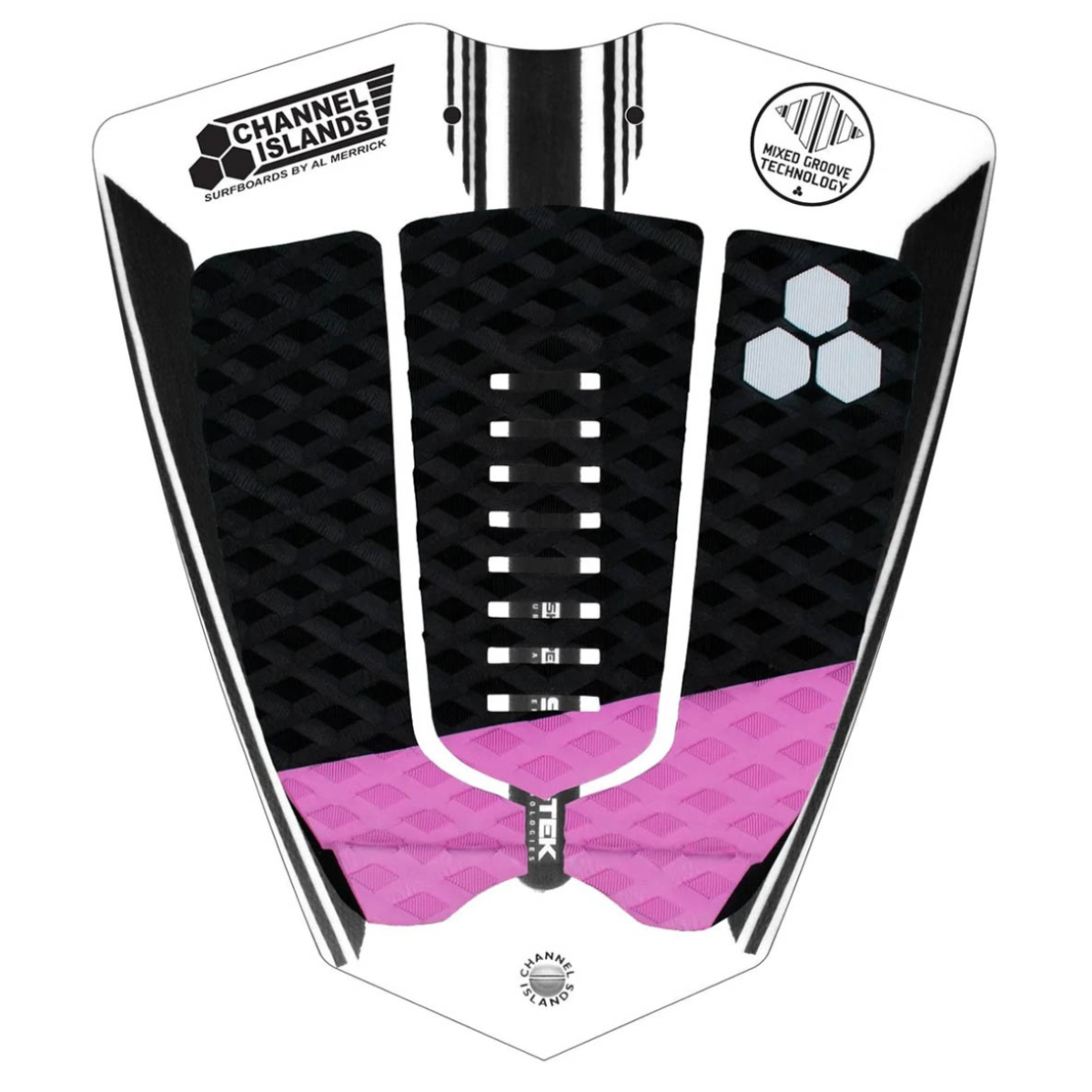 Channel Islands Mixed Groove 3 Piece Pad - Black/Pink