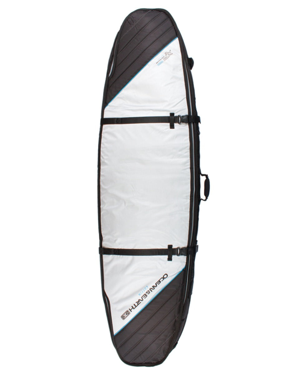 Ocean and Earth Triple Wheel 7ft6 Shortboard Board Cover - Silver - Full View