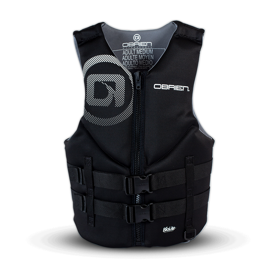 O'Brien Traditional Mens Life Jacket - Black - Front