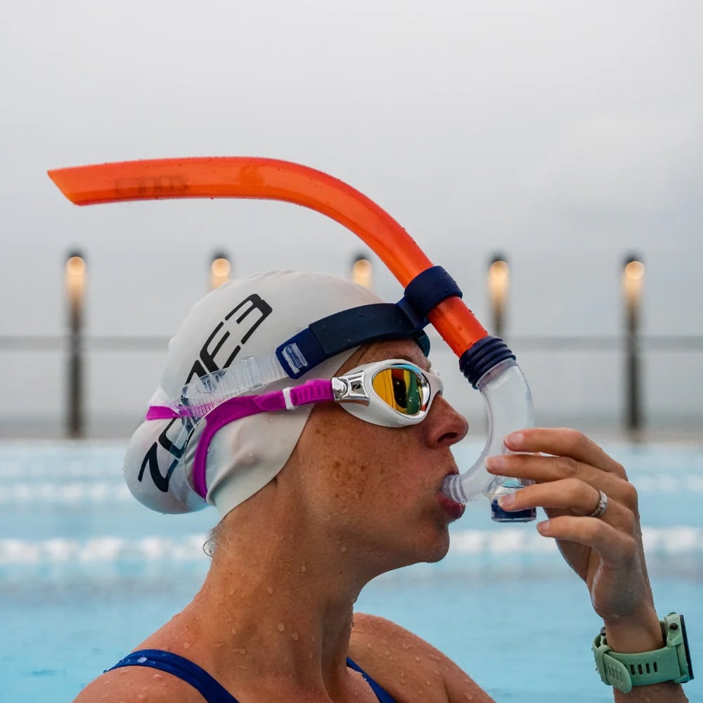 ZONE3 Front Facing Swim Drill Snorkel - Blue/Orange