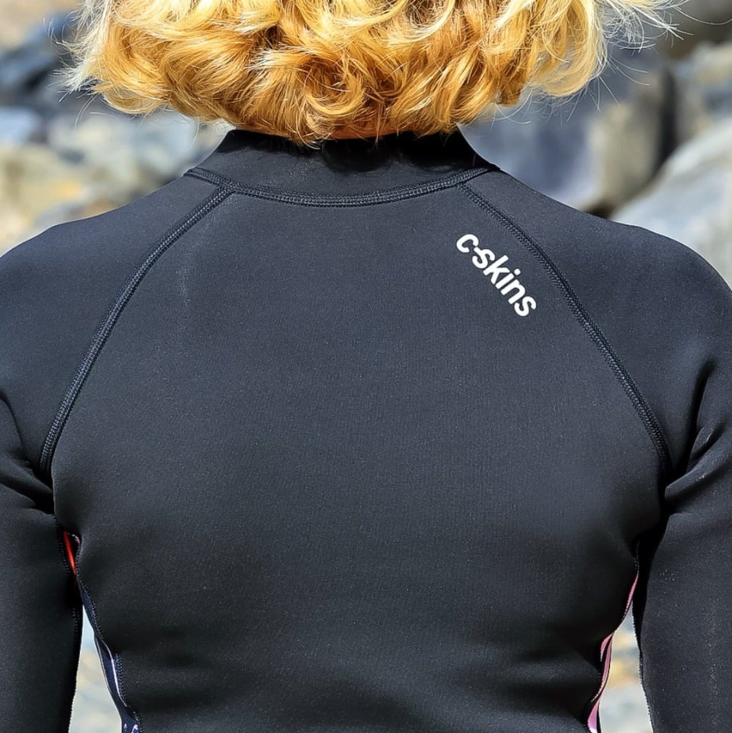 C-Skins NuWave Solace Lite 2mm Womens Flatlock Front Zip Long Sleeve Surf Suit - Black / Tropical