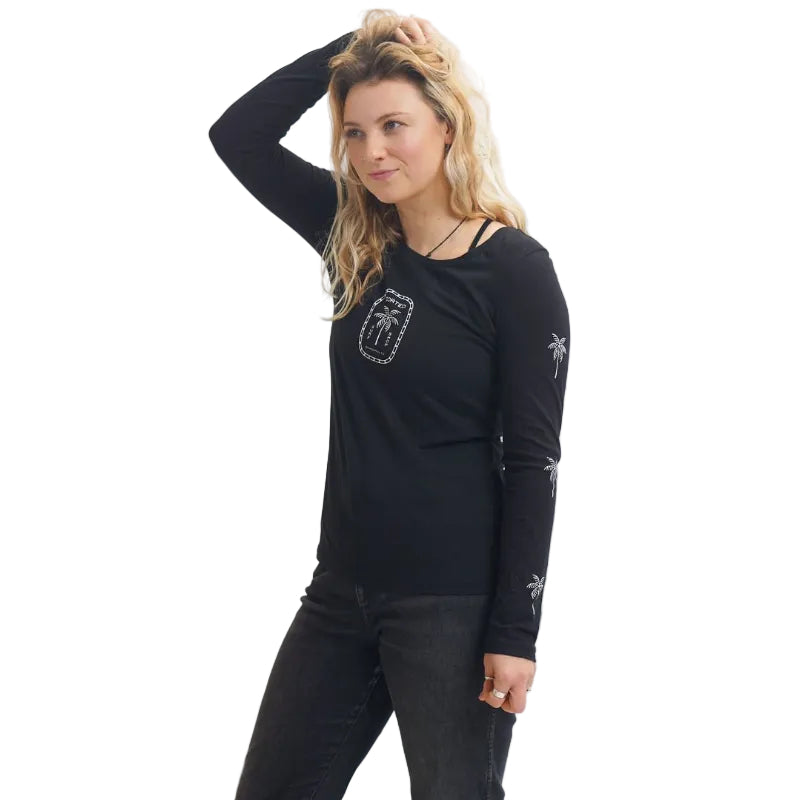Sorted Surf Shop Long Sleeve Women's Top - Black