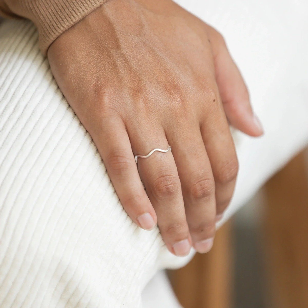 Pineapple Island Deep Wave Ring - Silver Plated