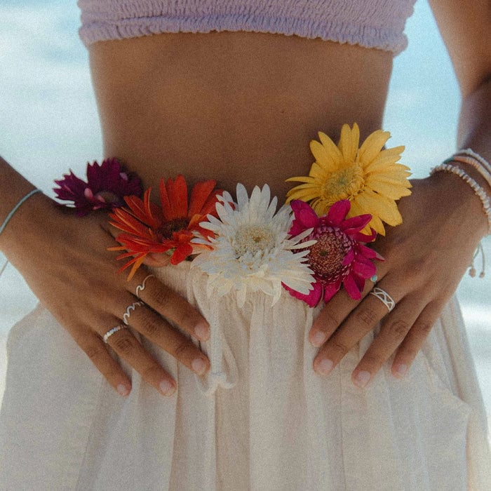 Pineapple Island Surfer Girl Wave Ring - Silver Plated