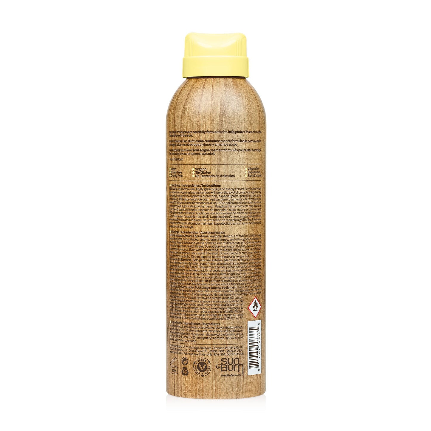 Sun Bum Original SPF 50 Sunscreen Spray back