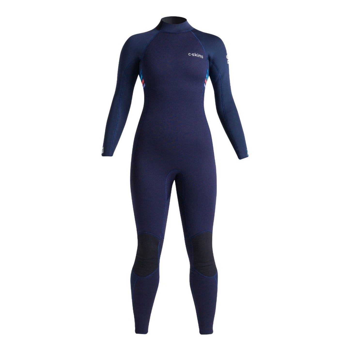 C-Skins Surflite 4/3mm Womens GBS Back Zip Wetsuit in Slate / Multi Colourway