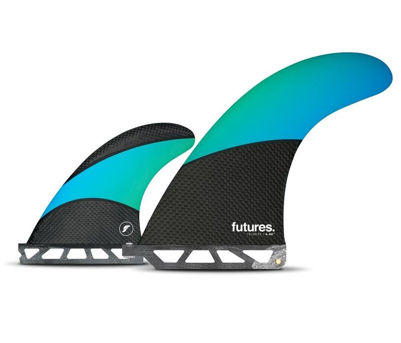 Futures Techflex 2+1 Fin Set - Blue/Green - Full View