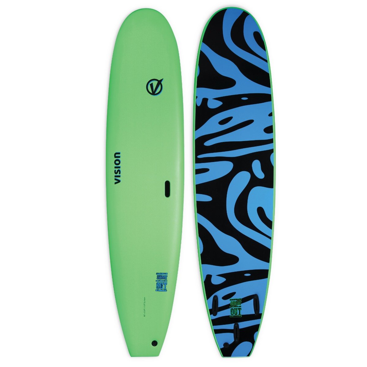Vision VCT Shoot Out 6'0" Softboard - Lime/Cyan - Full View