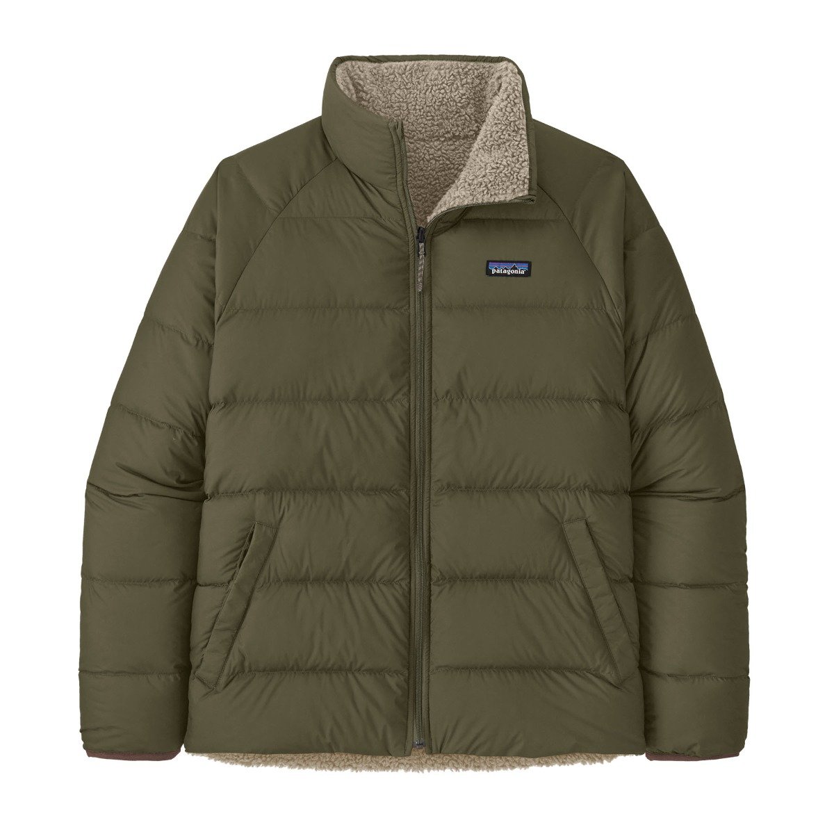 Patagonia Reversible Silent Mens Down Jacket - Basin Green