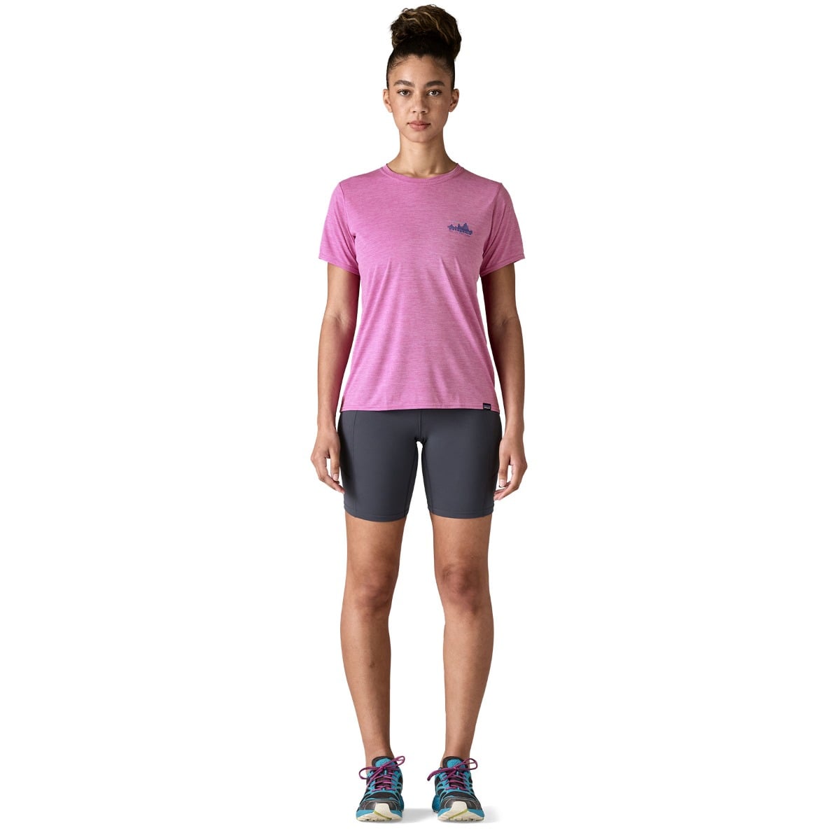 Patagonia Womens Cap Cool Daily Graphic Shirt - '73 Skyline: Brisk Purple X-Dye