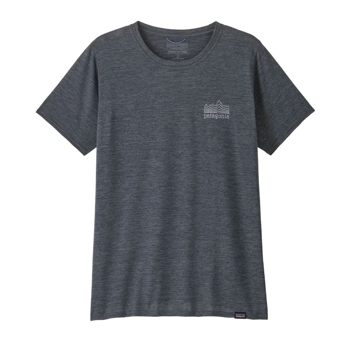 Patagonia Womens Capilene Cool Daily Graphic Shirt - Strataspire: Smolder Blue X-Dye
