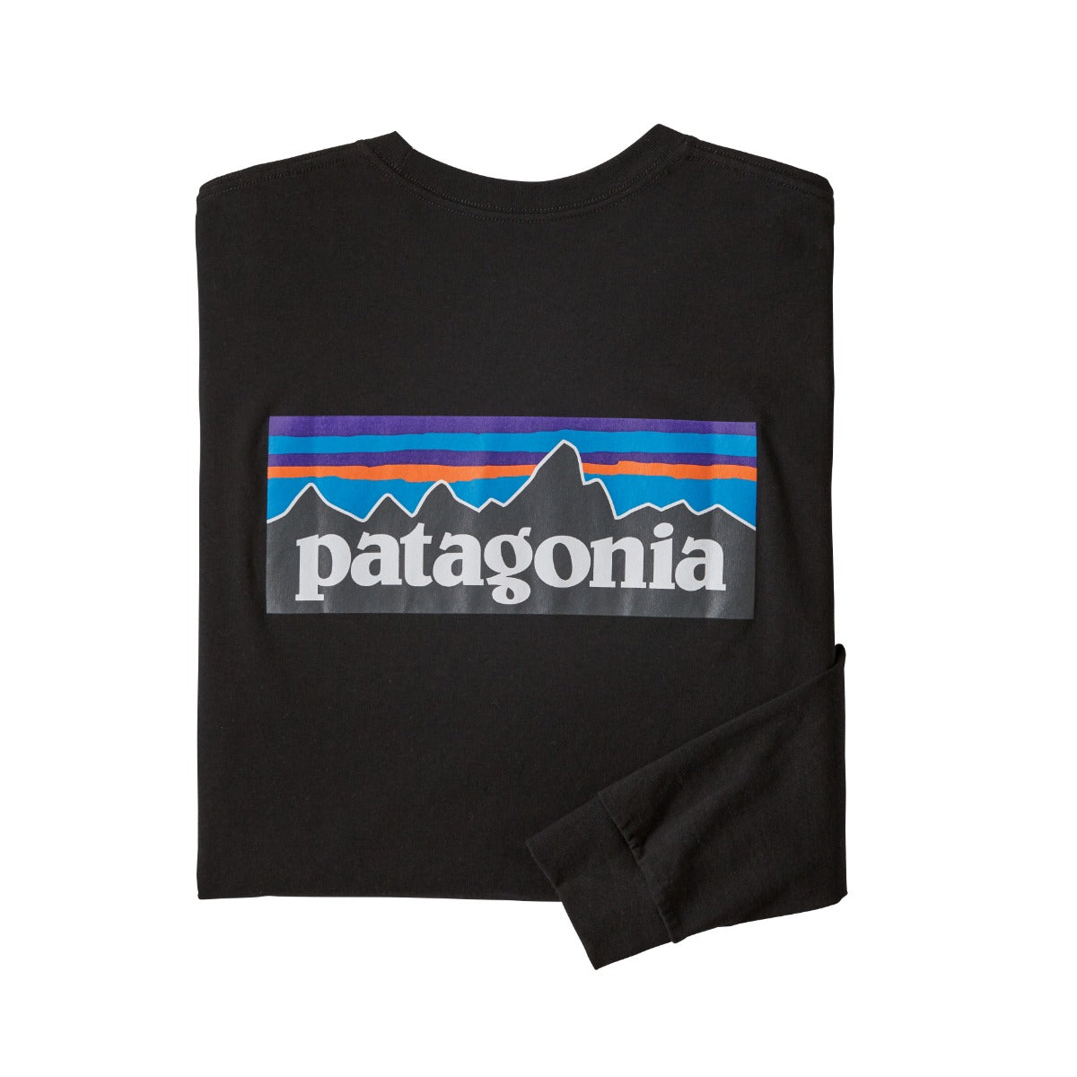 Patagonia Men's Long-Sleeved P-6 Logo Responsibili-Tee - Black