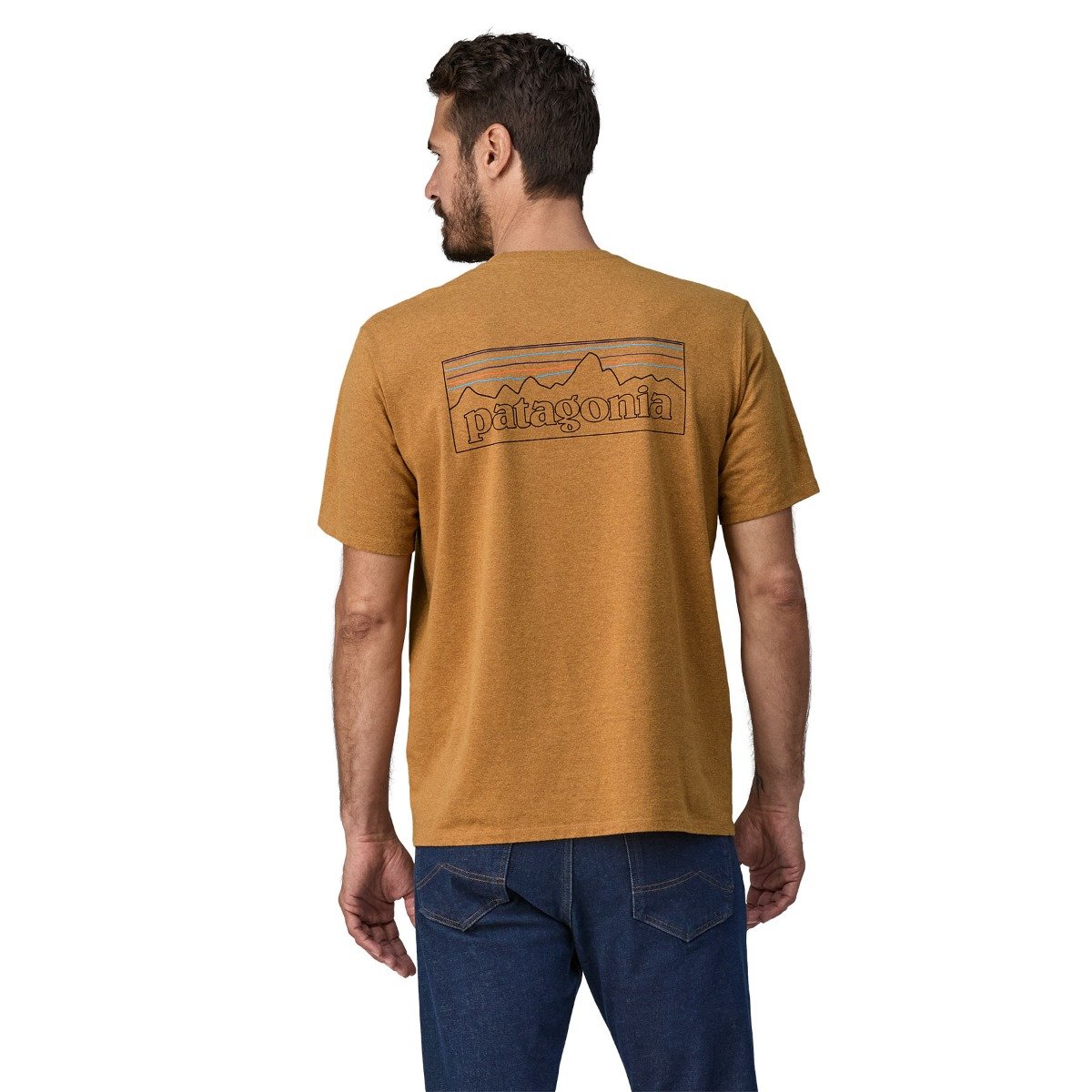 Patagonia P-6 Logo Men's Responsibili-Tee - P-6 Outline/Golden Caramel