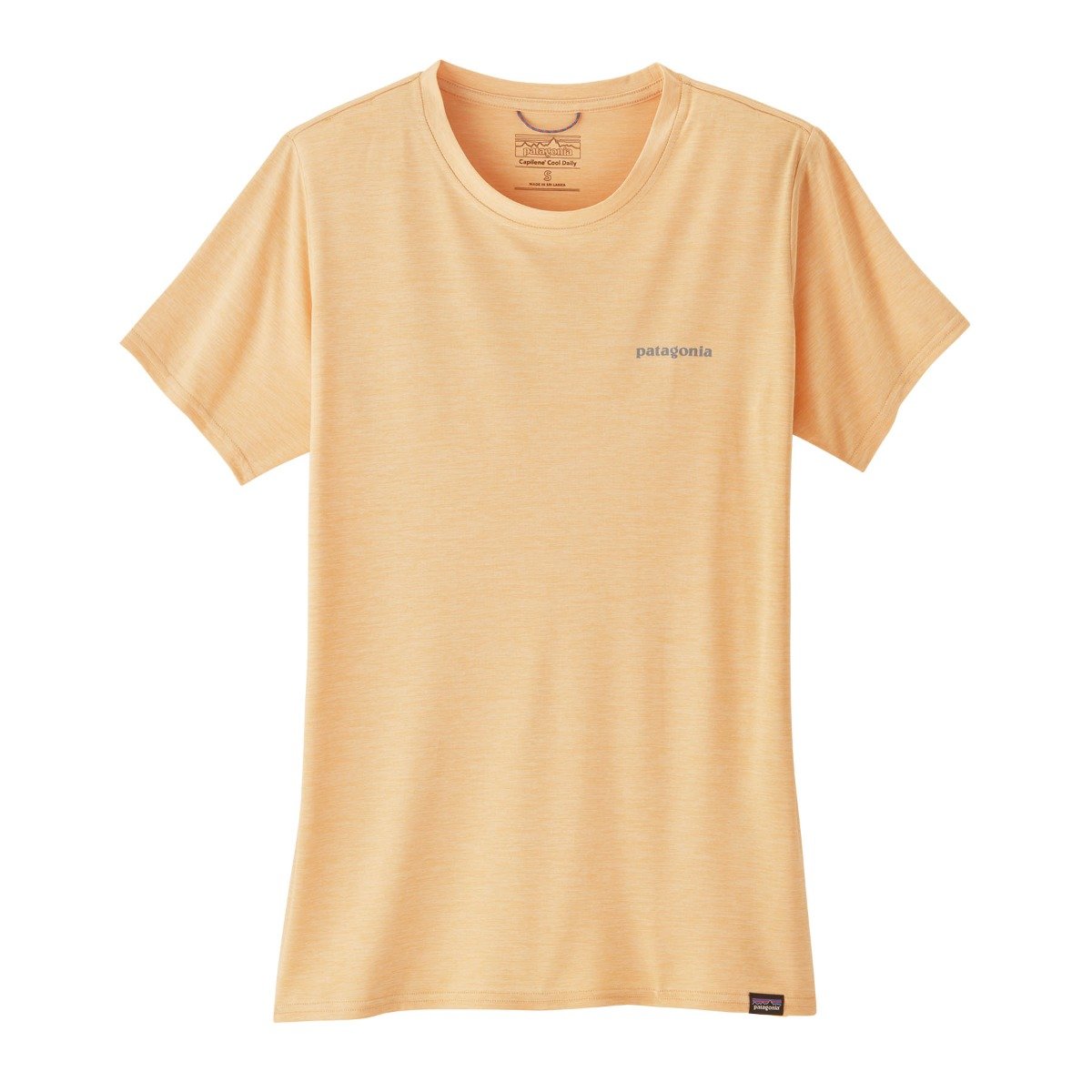 Patagonia Women's Cap Cool Daily Graphic Shirt - Waters - Boardshort Logo: Sandy Melon X-Dye
