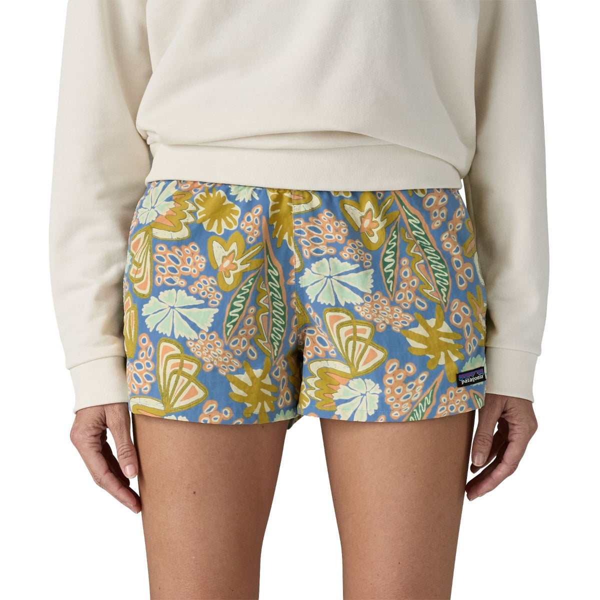 Patagonia Women's Barely Baggies Shorts - 2 1/2in - Flourish: Abundant Blue