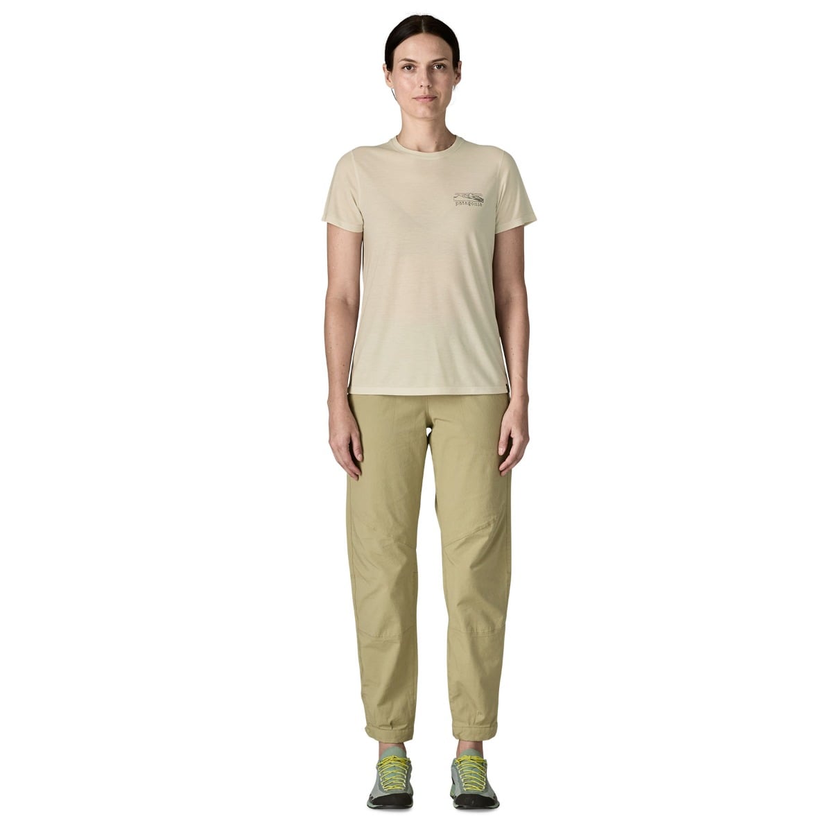 Patagonia Womens Cap Cool Trail Shirt - Stratapeaks - Dyno White