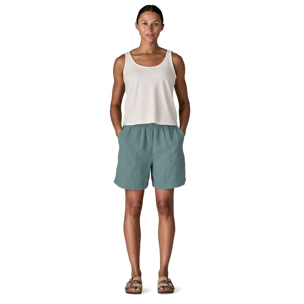 Patagonia Womens Garden Island Long Shorts - 6 in. - Whole Weave: Blue Sage