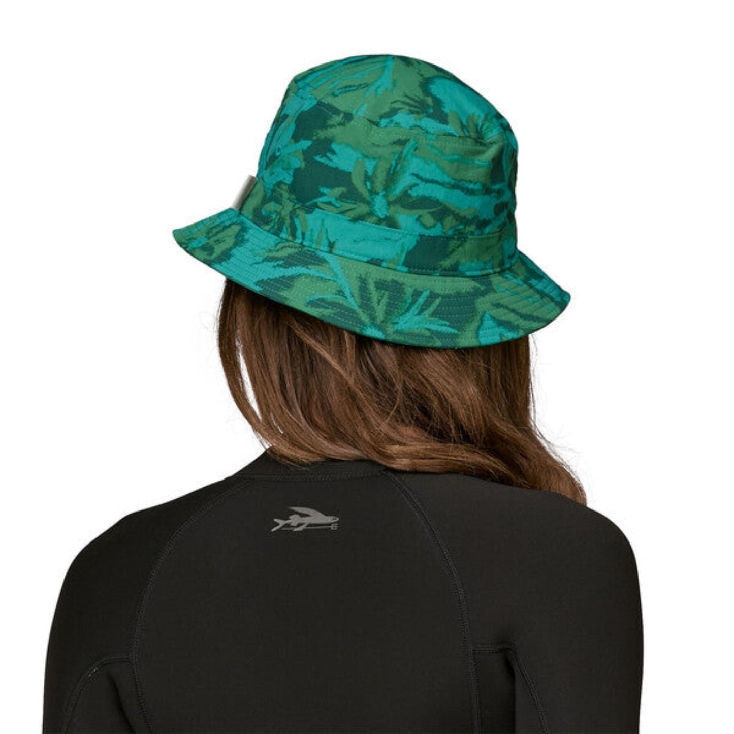 Patagonia Wavefarer Womens Bucket Hat - Water People Banner/Cliffs and Waves Conifer Green