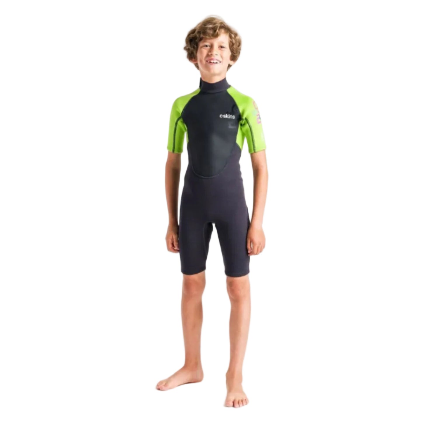 C-Skins Element 3/2mm Kids Shorty Wetsuit 2026 - Anthracite / Lime