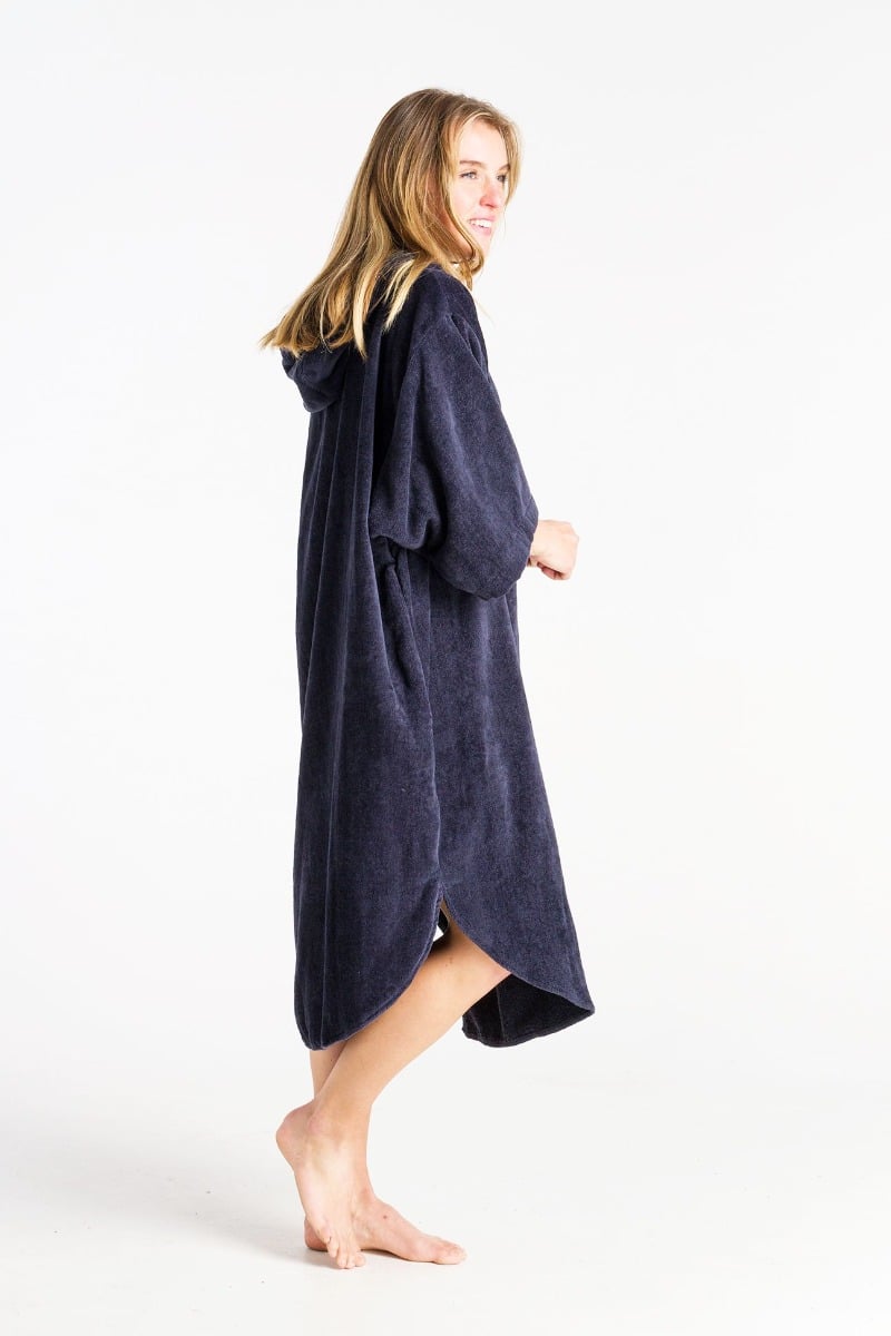 Robie Robes Original Unisex Long Sleeve Changing Robe - India Ink - Back