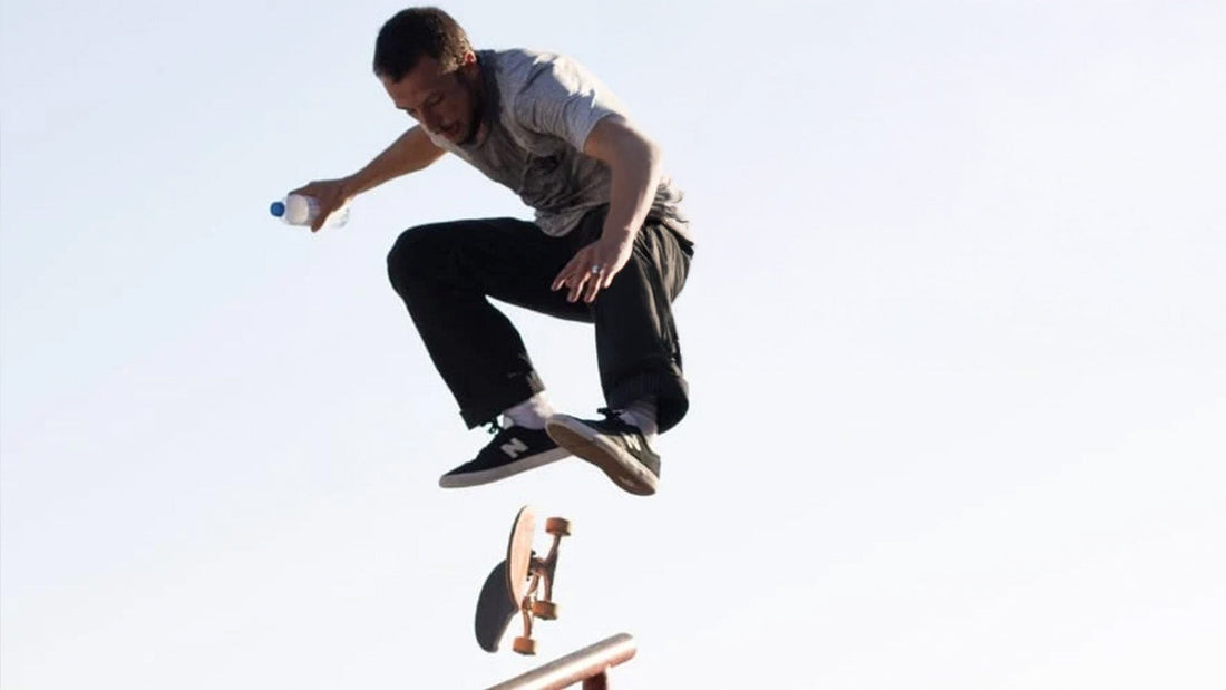 A skateboarder doing a trick